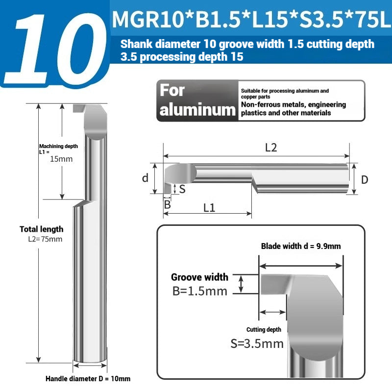 1135-CNC Small Bore Grooving Tool MGR Integral Tungsten Carbide Small Bore Hook Grooving Tool for Steel and Aluminum Internal Grooving Toolholder Shandong Denso Pricision Tools Co.,Ltd.